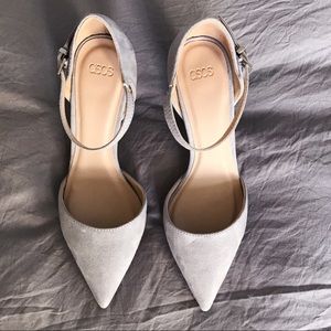 ASOS cute spring heels. Light periwinkle suede.